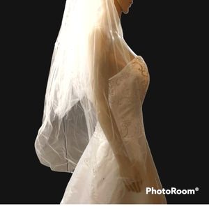 Oleg strapless wedding dress.